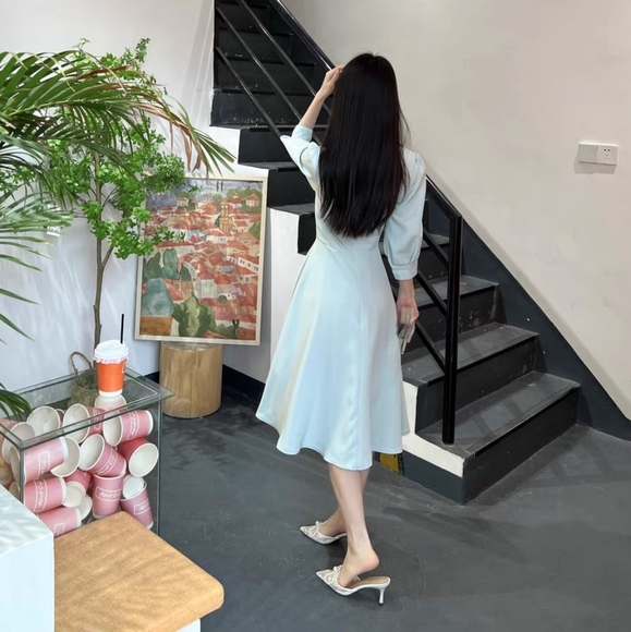 Fairy Long Sleeve Sky Blue Dress - Picture 4 of 11